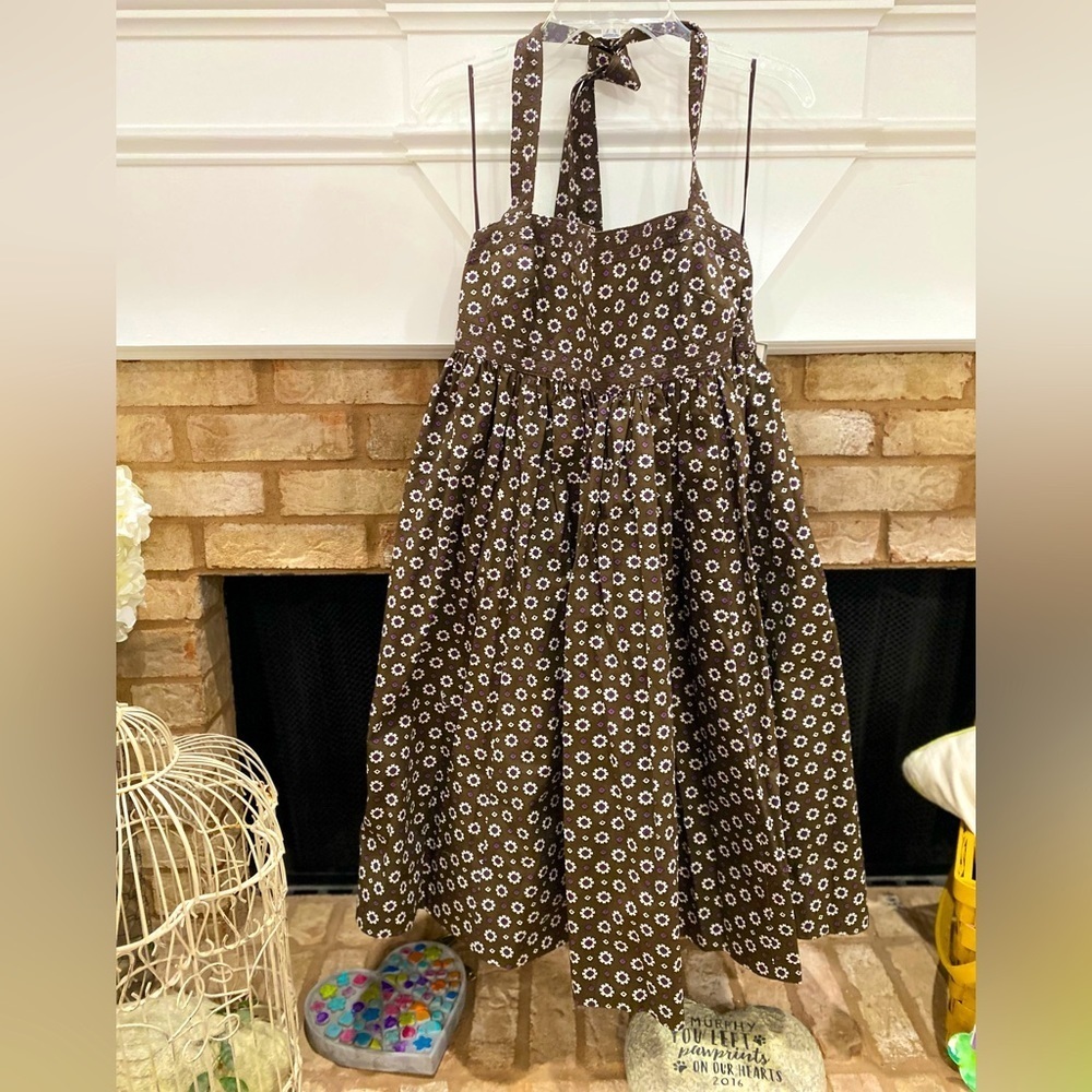J. Crew Brown Floral Dress